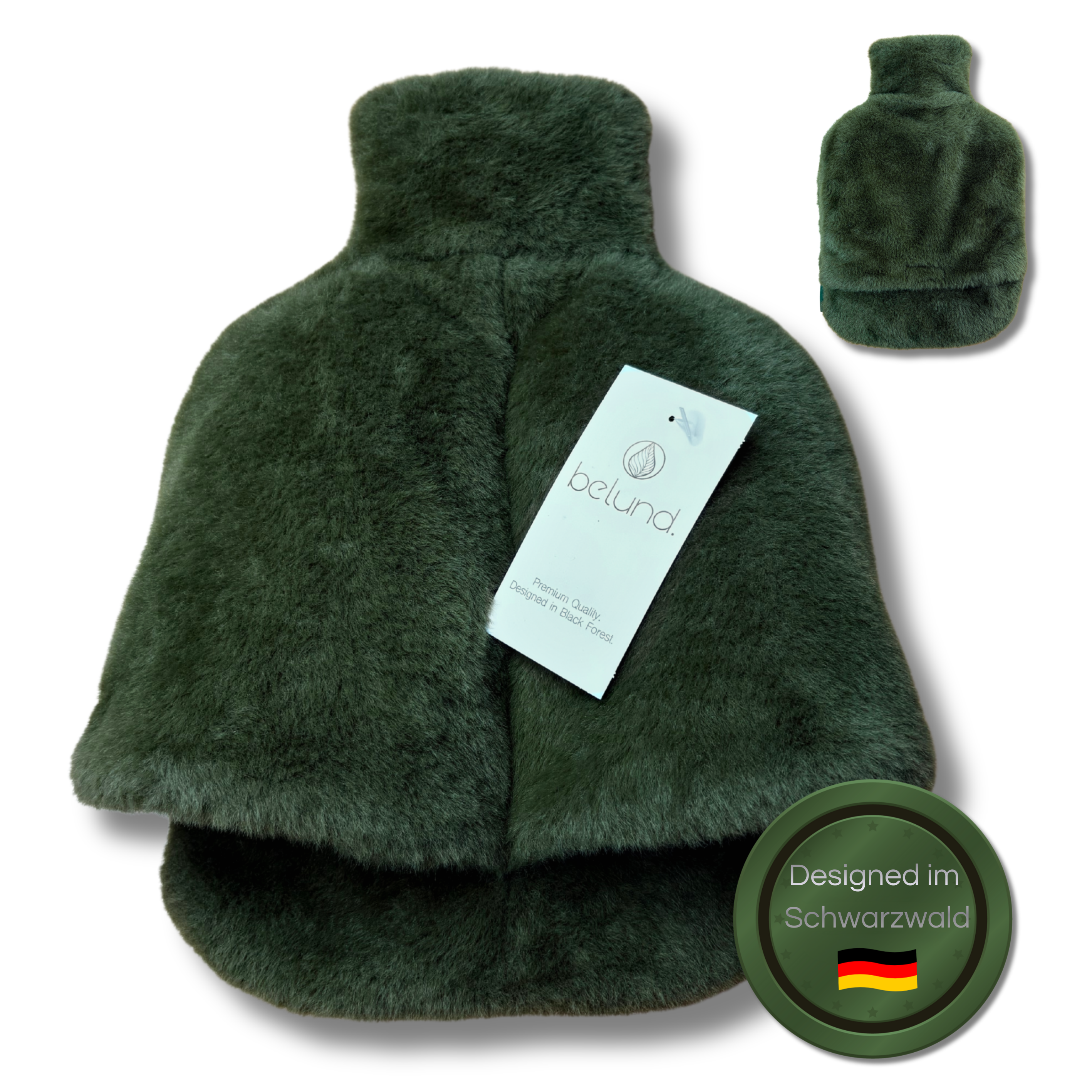 2 in 1- Wärmflasche und Fußwärmer (Forest Green)