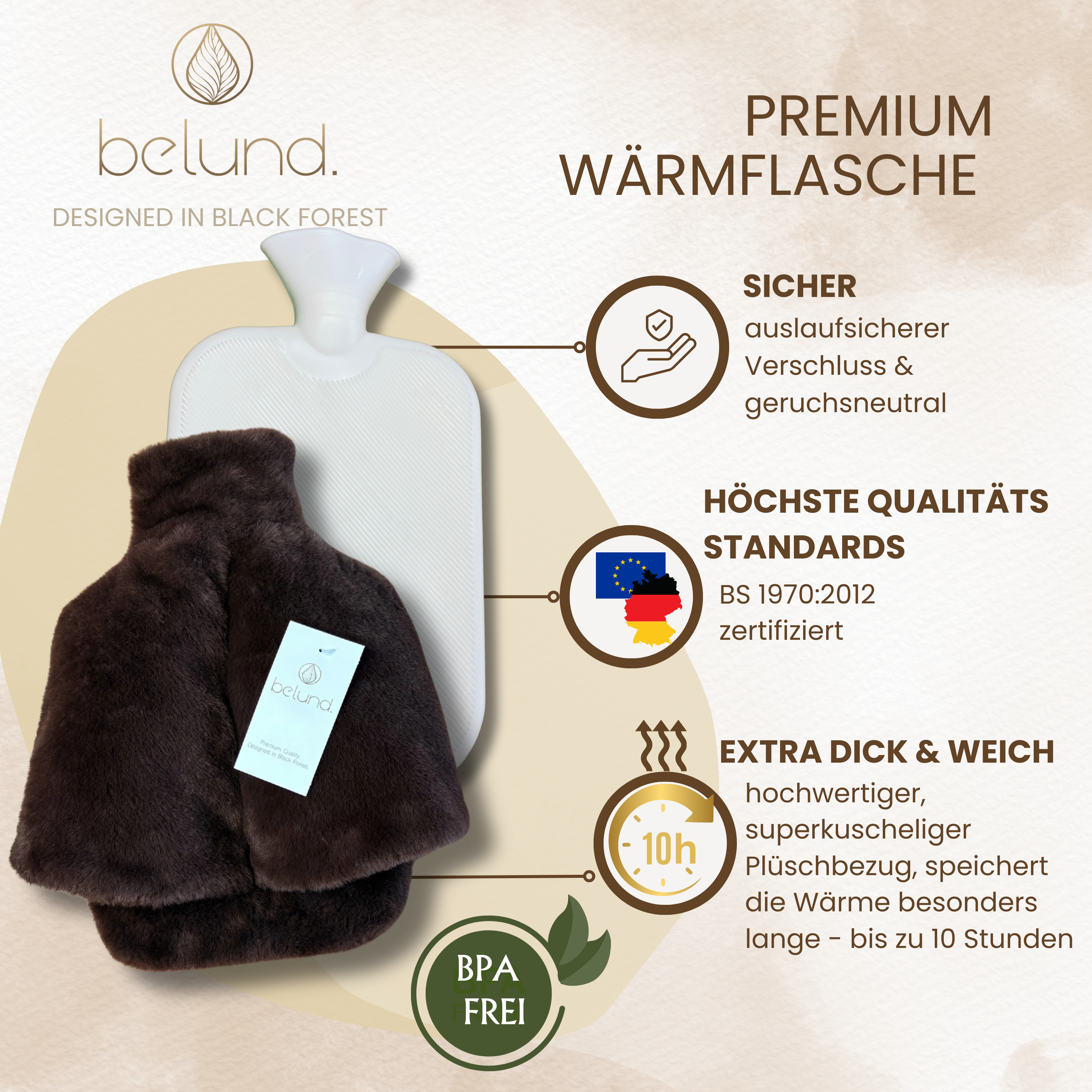 2 in 1- Wärmflasche und Fußwärmer (Espresso Brown)