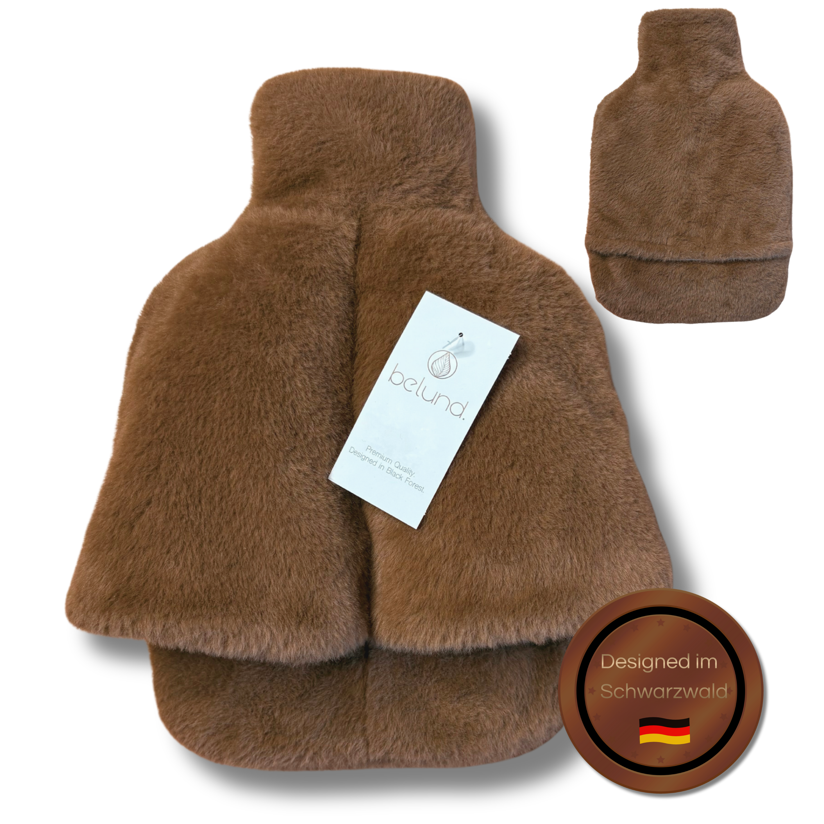 2 in 1- Wärmflasche und Fußwärmer (Caramel Brown)