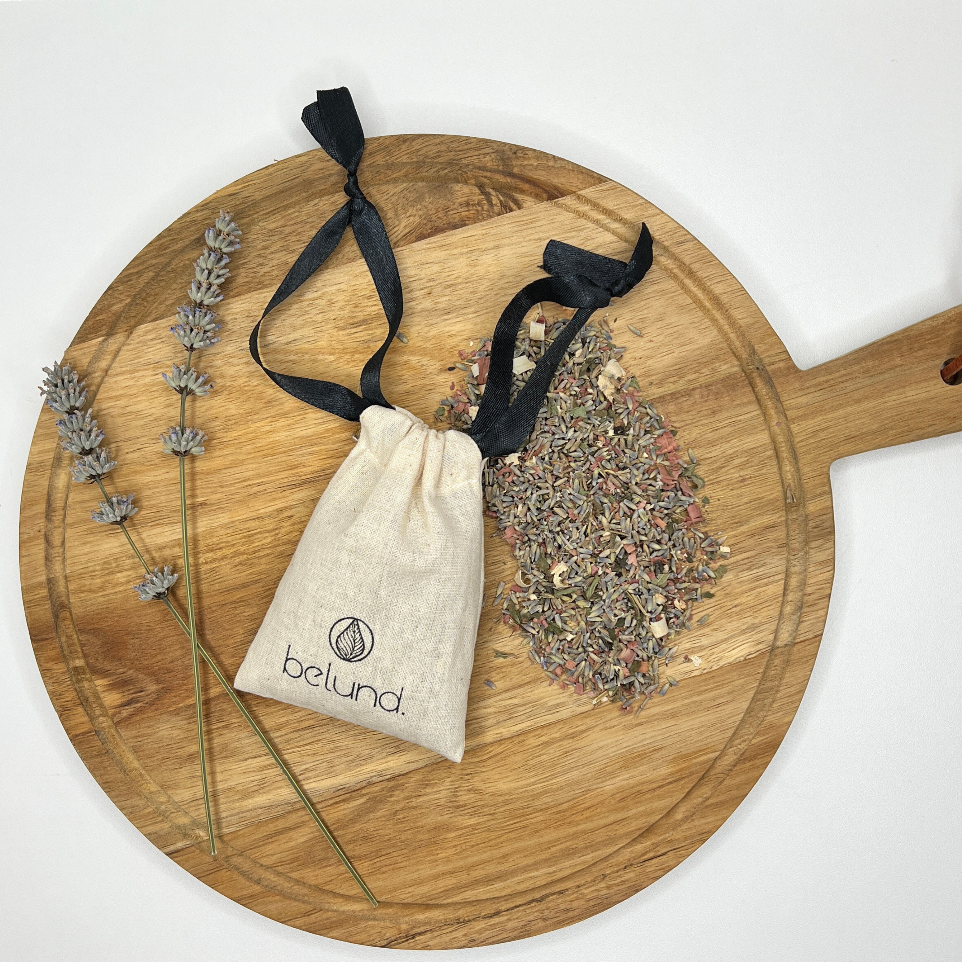 Bio Baumwolle Lavendelsäckchen Set aus Lavendel, Zedernholz und Minze