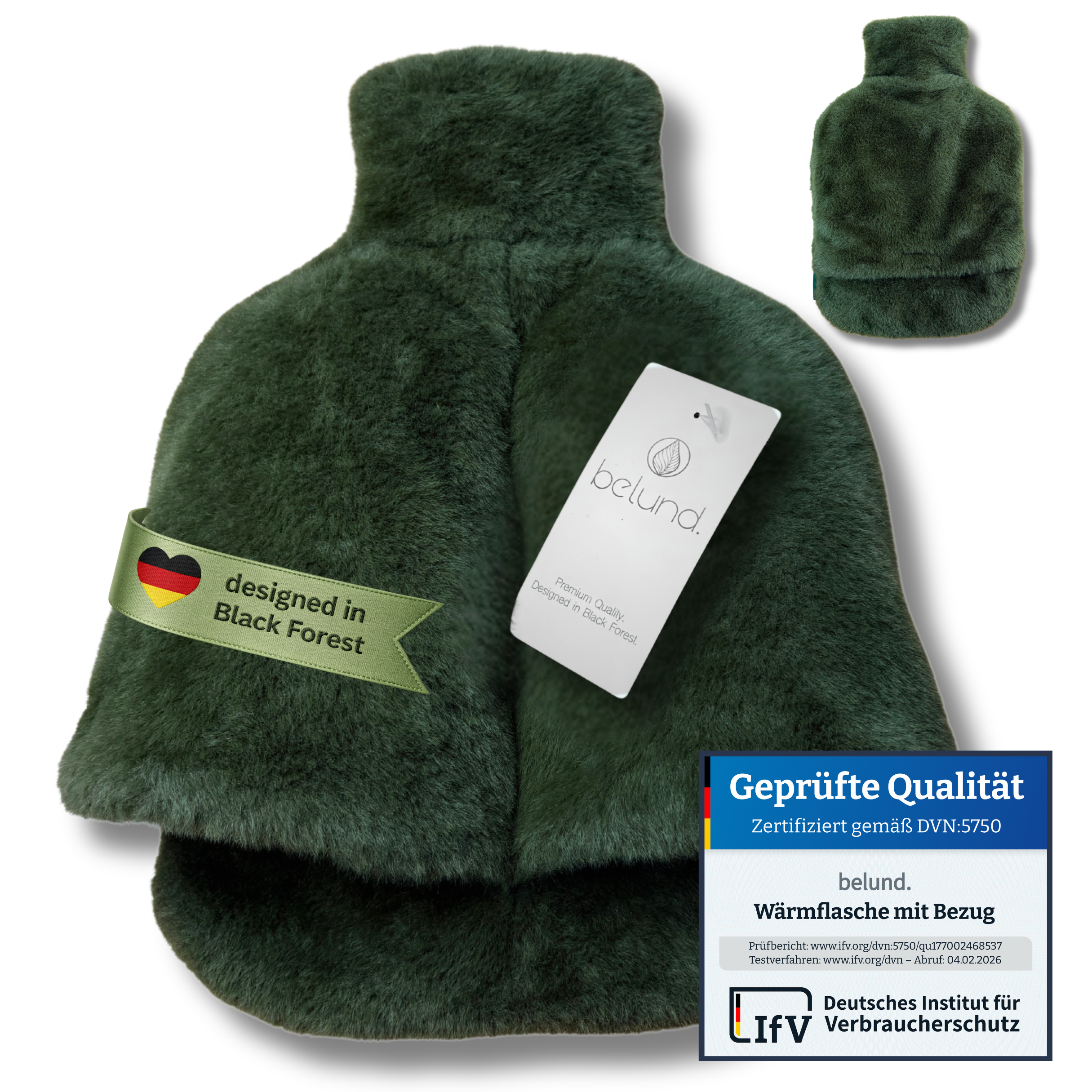 2 in 1- Wärmflasche und Fußwärmer (Forest Green)