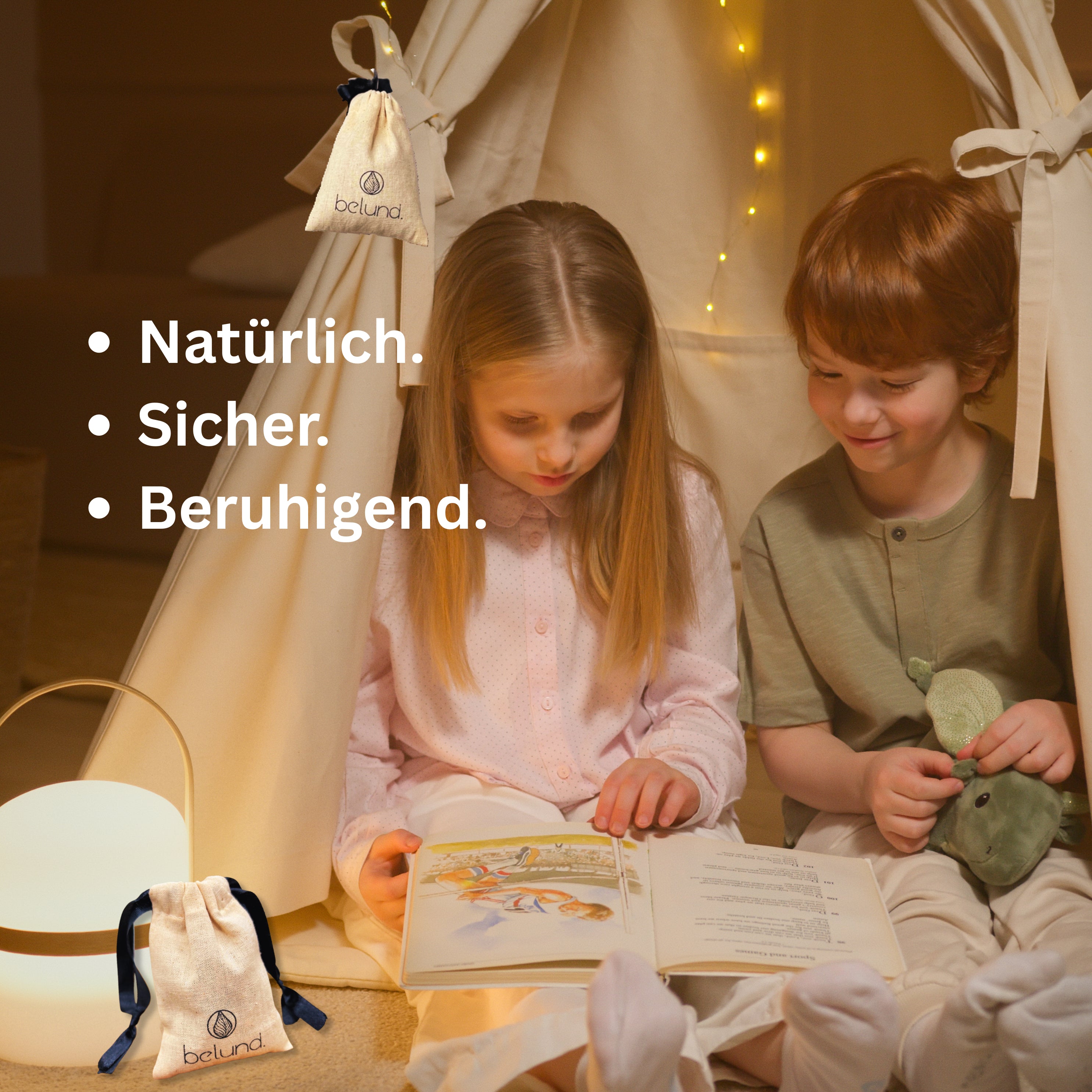 Bio Baumwolle Lavendelsäckchen Set aus Lavendel, Zedernholz und Minze