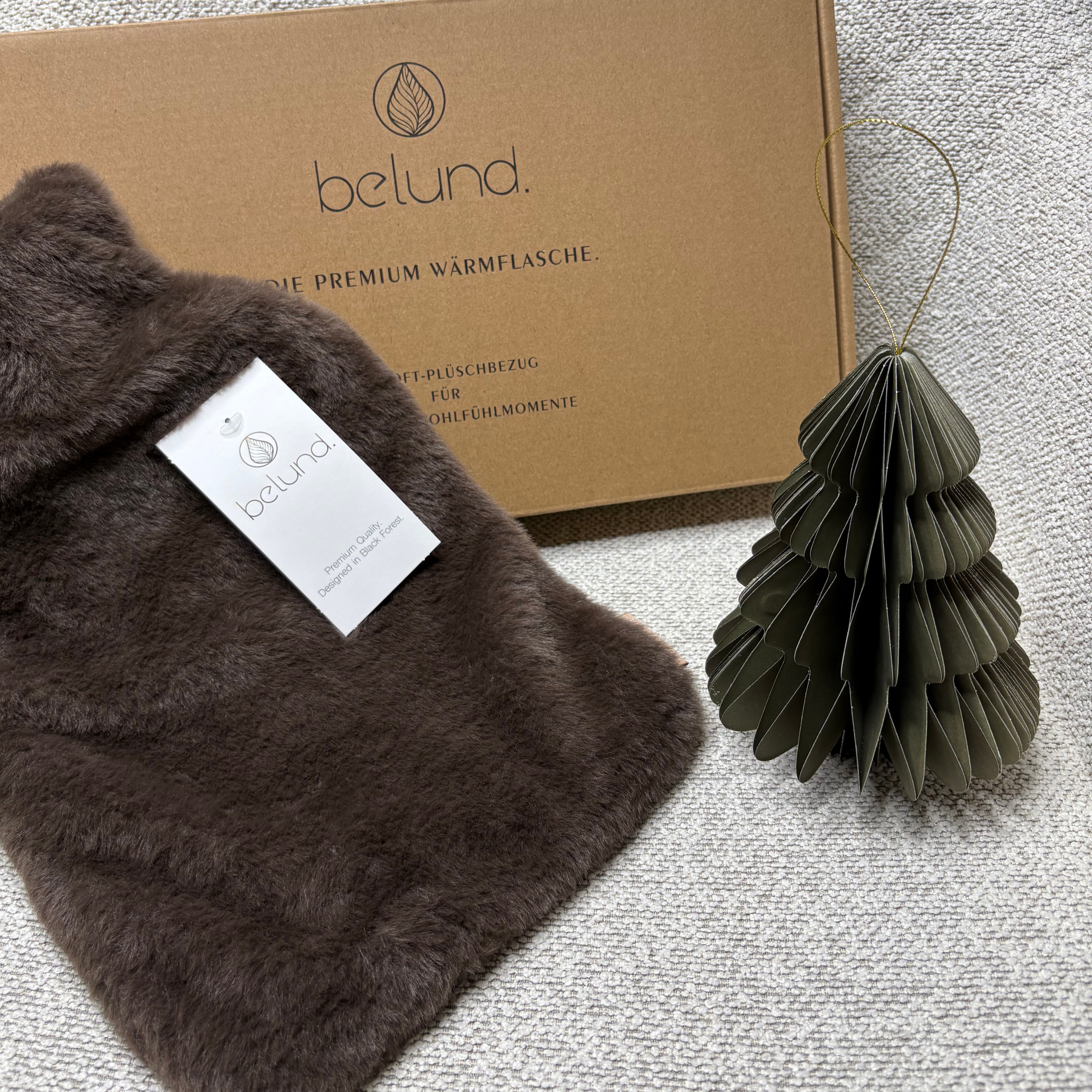 Flauschige Wärmflasche mit Geschenkverpackung (Espresso Brown)