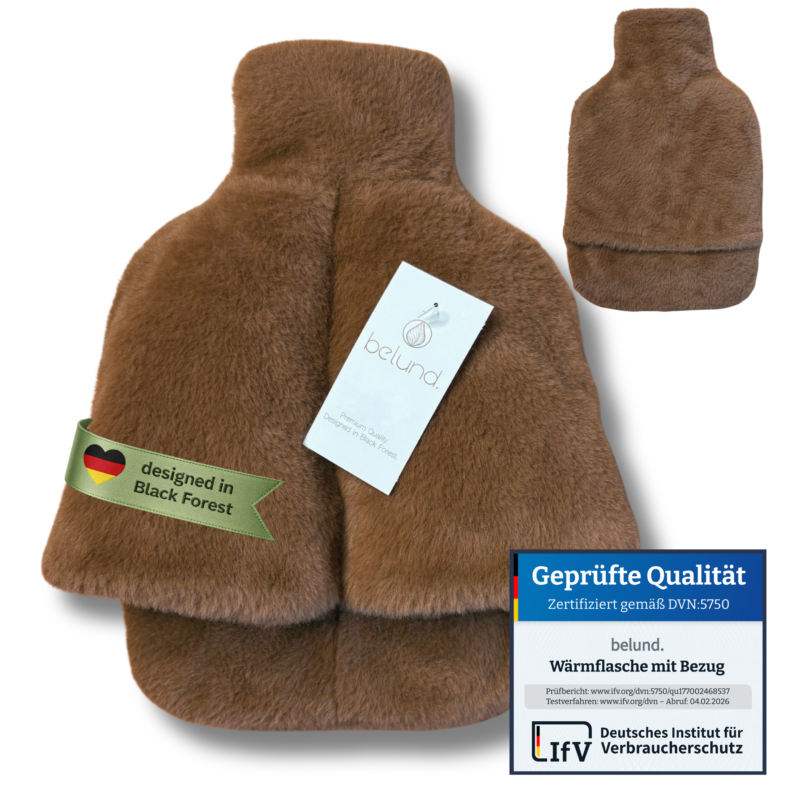 2 in 1- Wärmflasche und Fußwärmer (Caramel Brown)